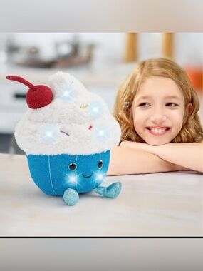 Fao Schwarz 11” Glow Brights Plush LED With Sound Cupcake: Polyester Stuffed Toy